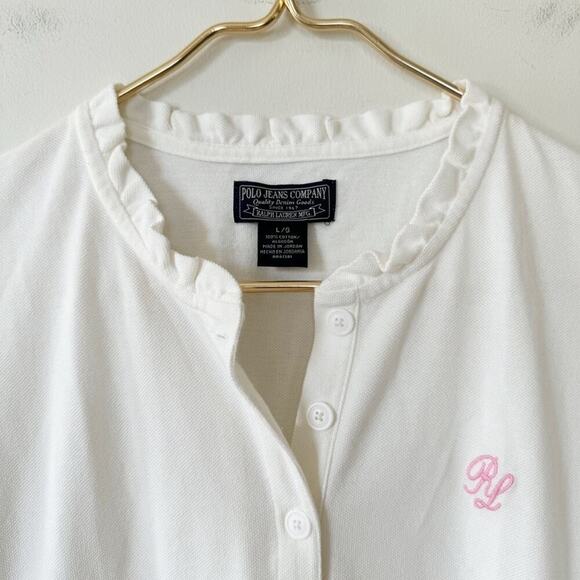 Polo by Ralph Lauren Cream Short Sleeve Blouse - Picture 3 of 6